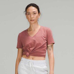 Lululemon Women's Love Tee Short Sleeve V-Neck T-Shirt - Pink